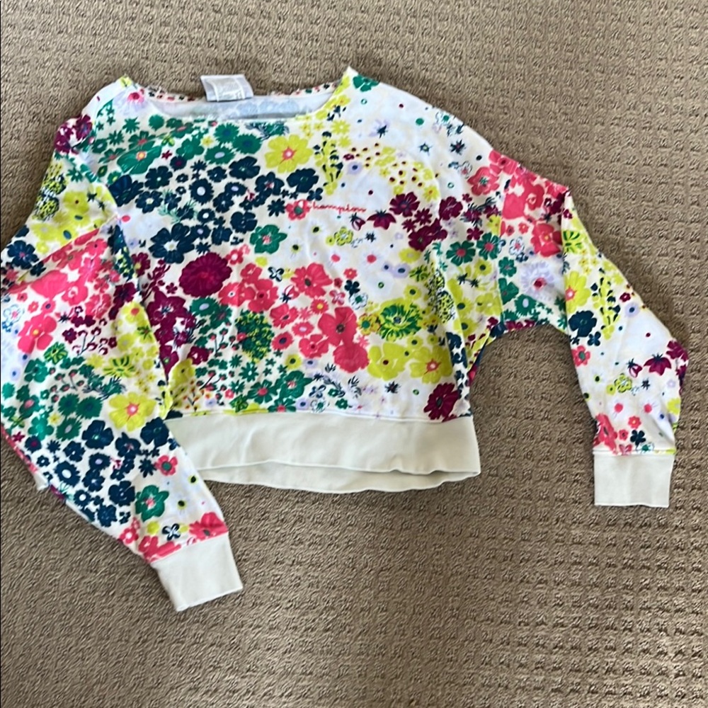 Champion Floral Cropped Sweatshirt